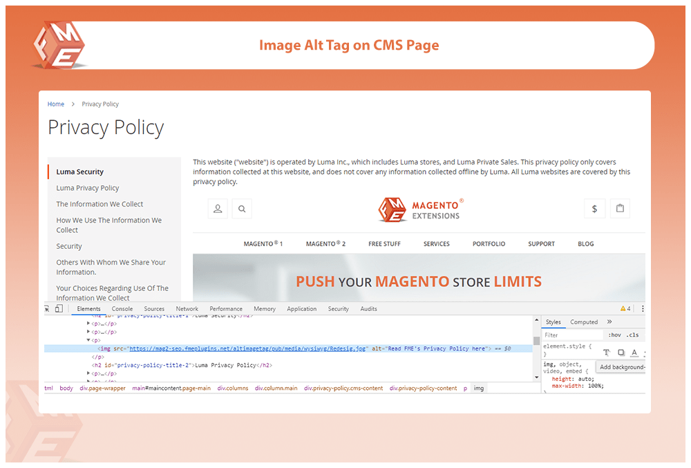 Image Alt Tag on CMS Page