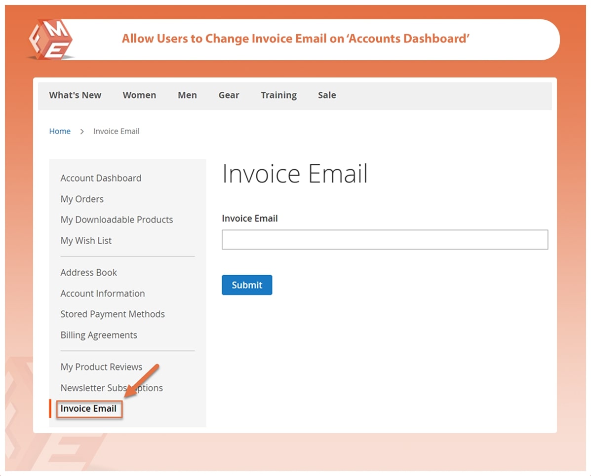 Change Invoice Email From Account Dashboard