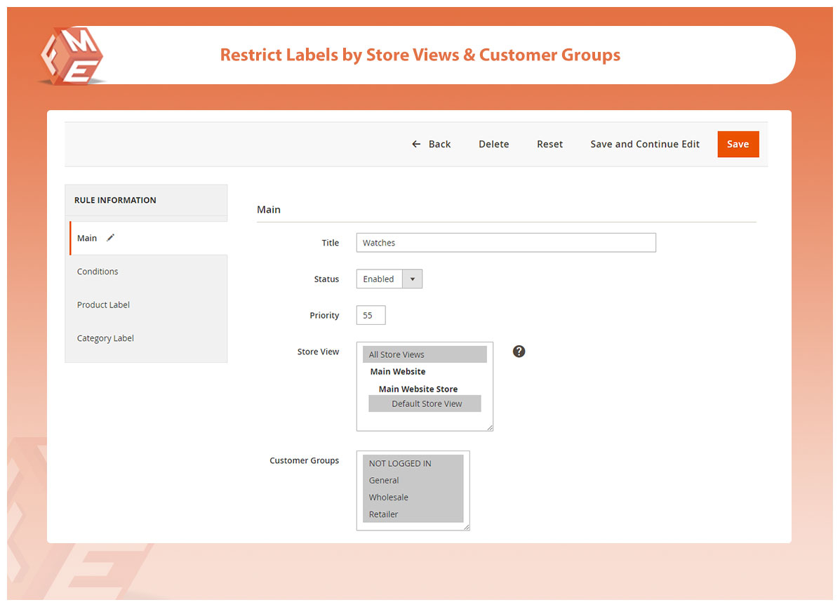 Restrict Label by Customers & Store Views