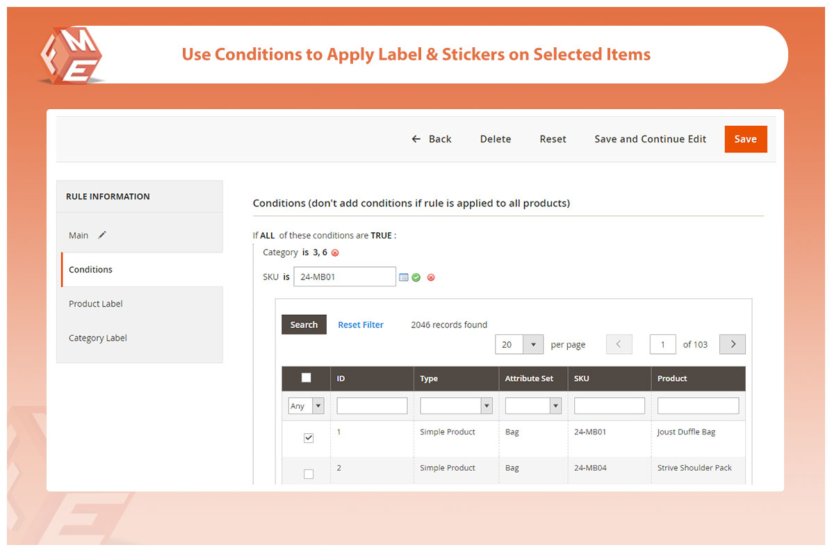 Attach Labels & Stickers on Selected Products