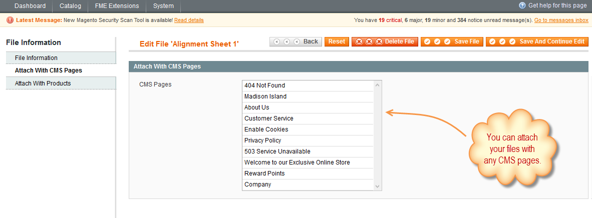 Magento product Attachments