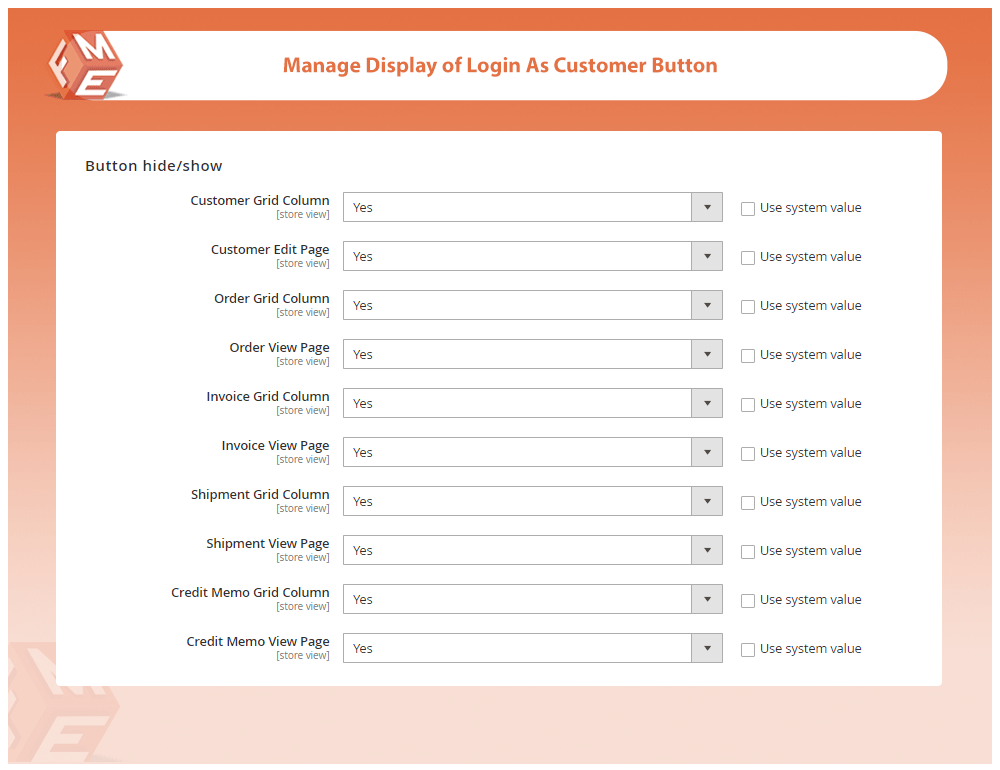 Manage Display of Login As Customer Button
