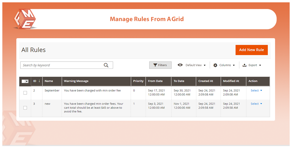 Manage Orders from Grid