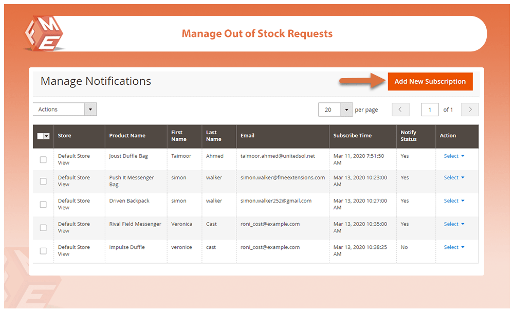 Manage Out of Stock Requests