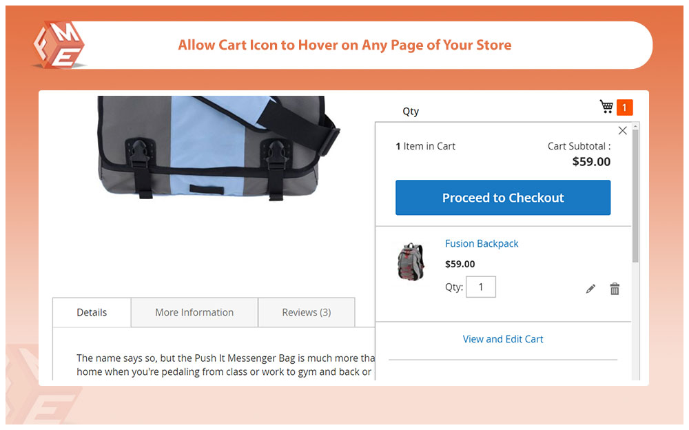 Enable Cart Icon to Hover on Any Page