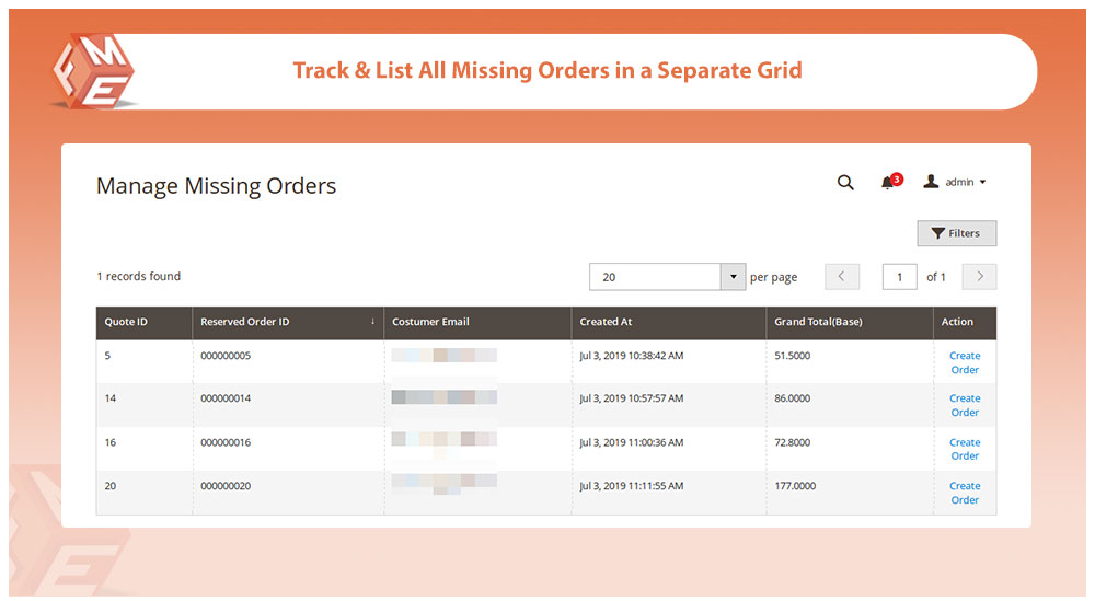 Tracks All Missing Orders