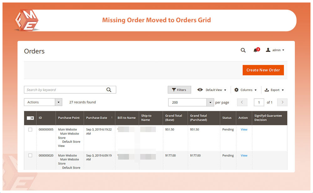 Missing Orders Moved to Sales Order Grid