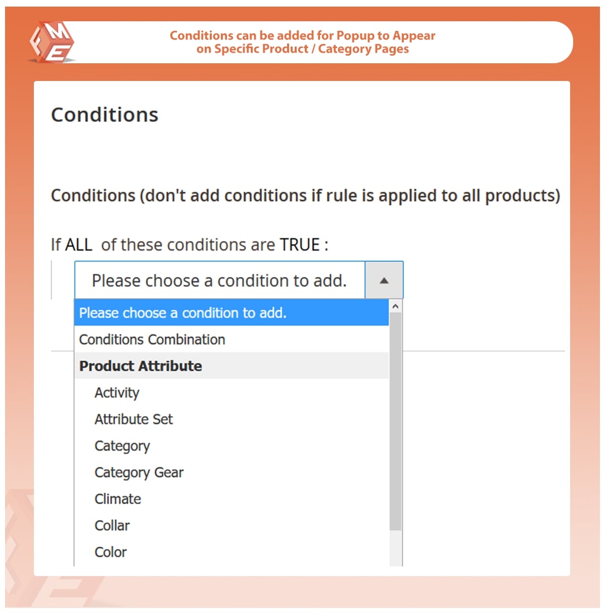 Set Newsletter Popup Conditions