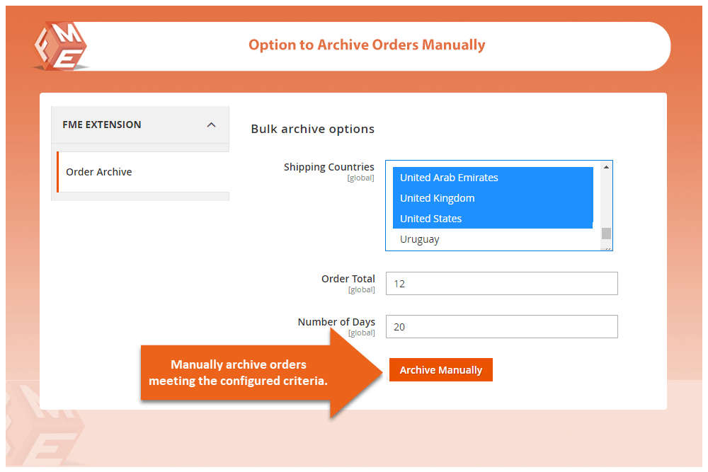 Option to Archive Orders Manually