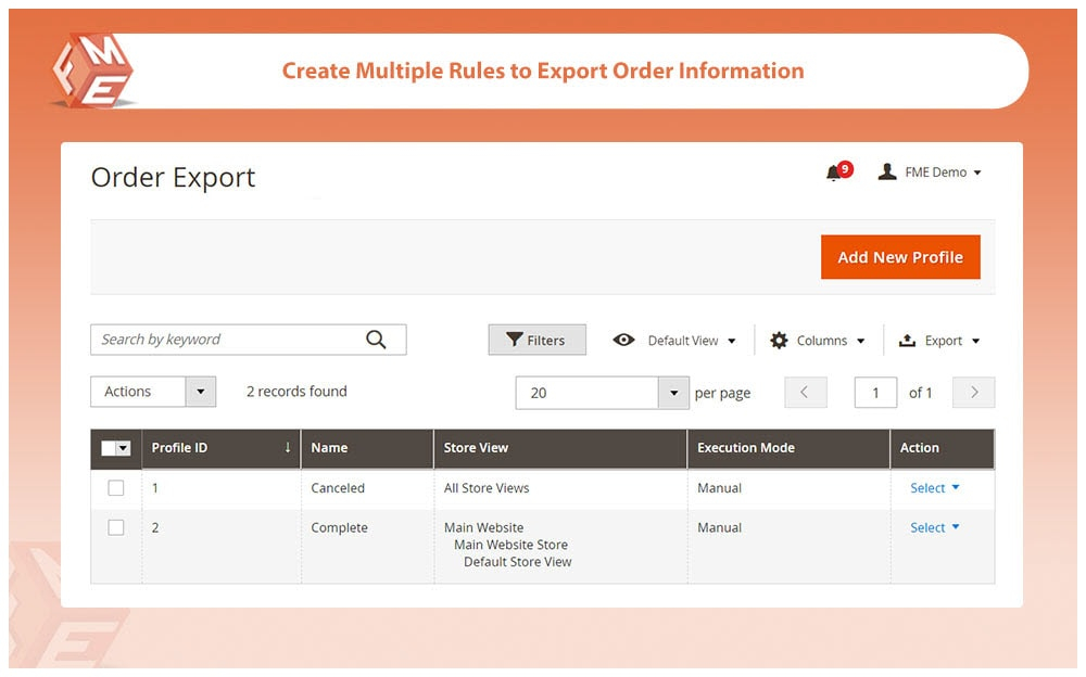 Create Multiple Rules to Export Orders