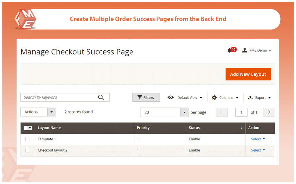 Manage Checkout Success Pages
