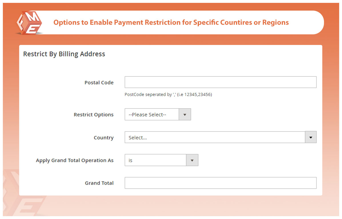 Restrict Payment Methods by Country