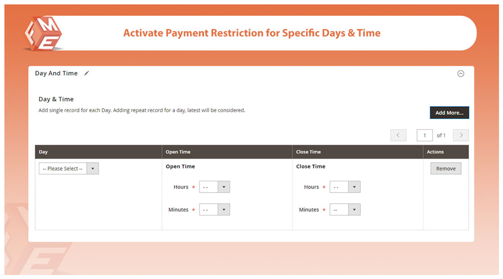 Add Payment Option for Specific Days & Time