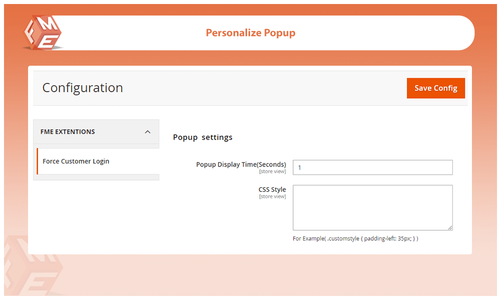 Personalize Popup