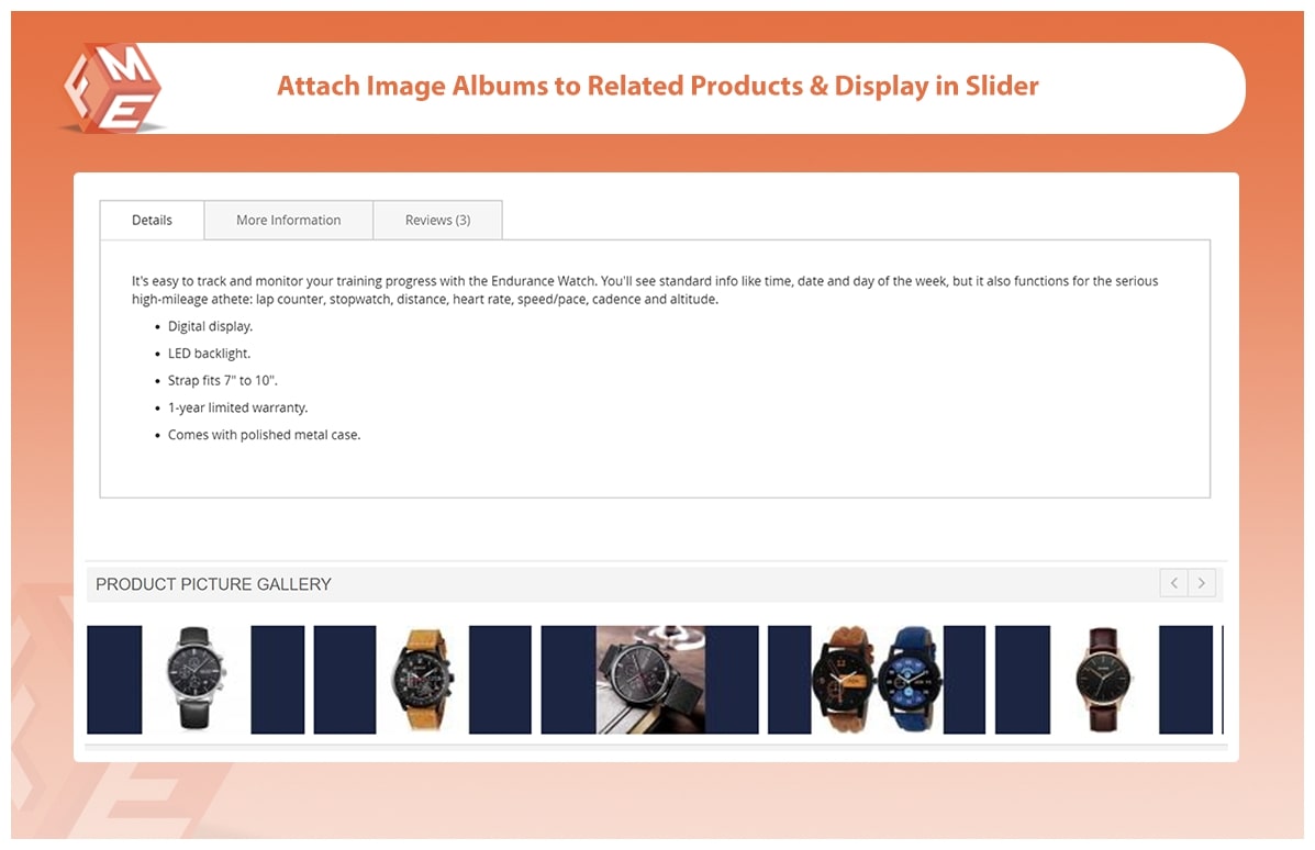 Pictures Album on  Product Page