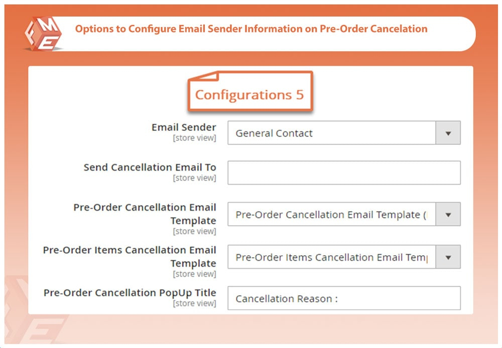 Configure Pre-Order Cancellation Email Template