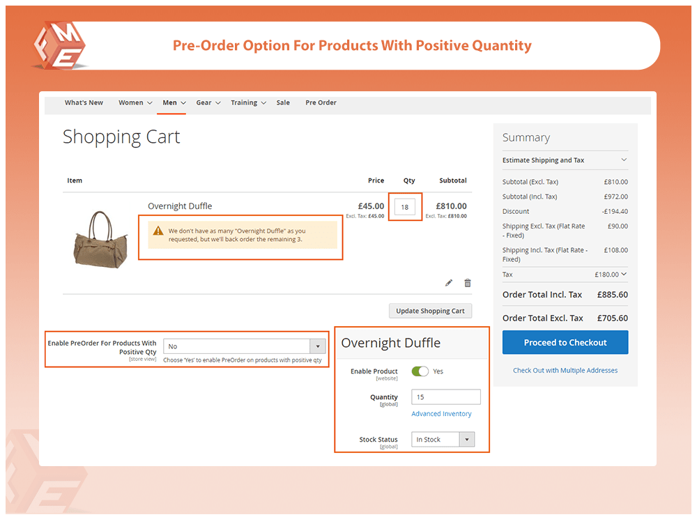 Pre-Order Option For Positive Quantity Products