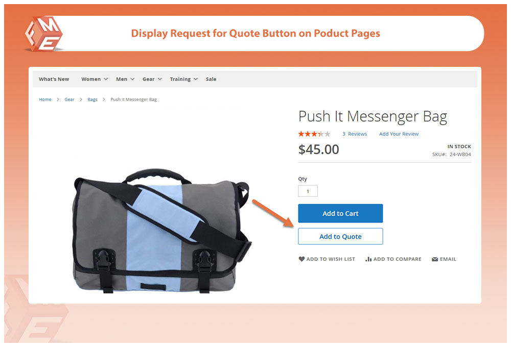 Add Request For Quotation on Product Page