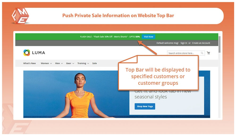 Display Private Sales Top Bar 