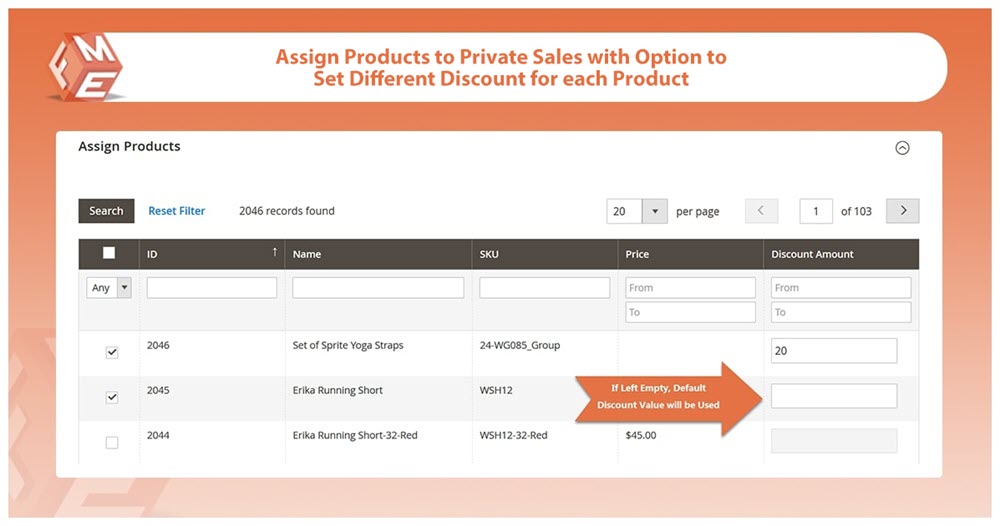 Assign Products to Private Sales 