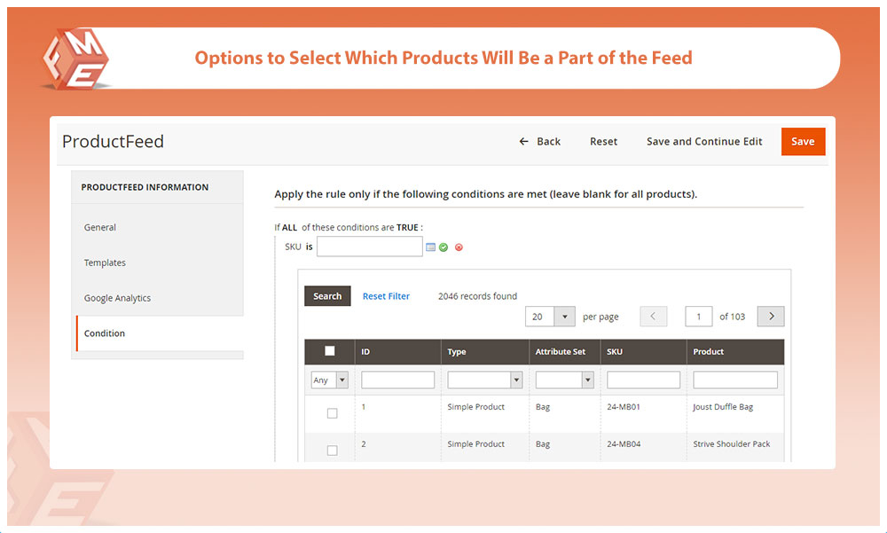 Select Products in Each Field