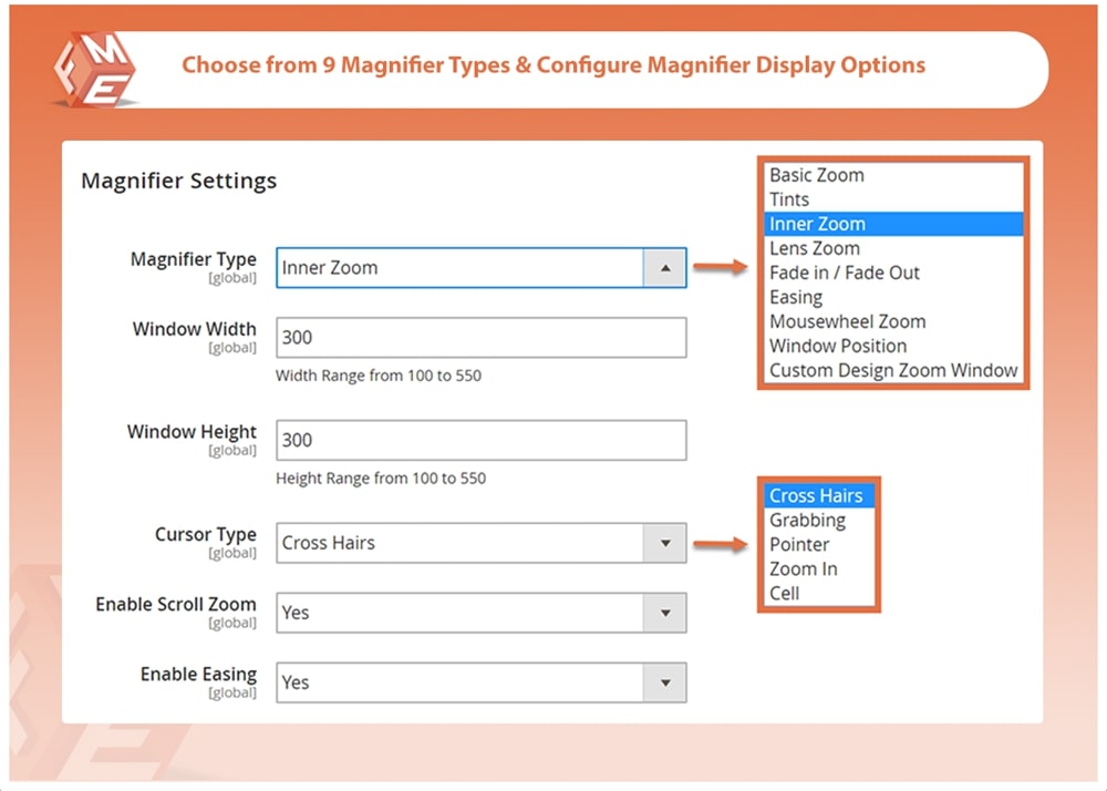 Magento 2 Manifier Zoom Types & Configurations