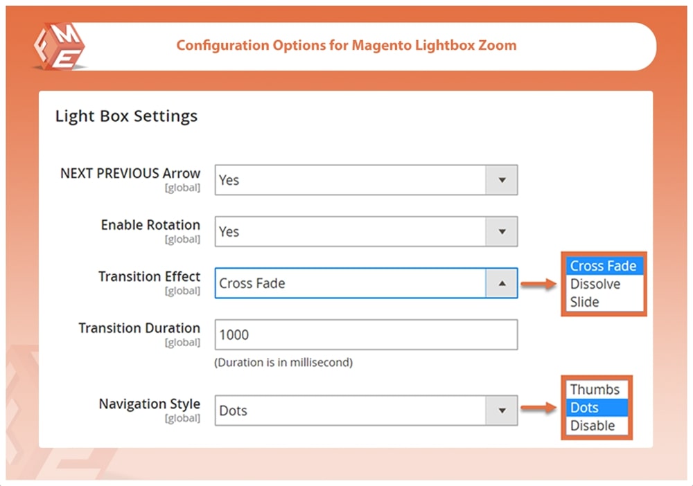 Configurations for Magento 2 Lightbox Zoom
