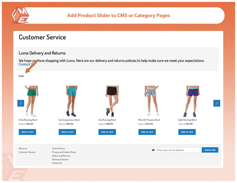 Add Product Slider to CMS or Category Pages