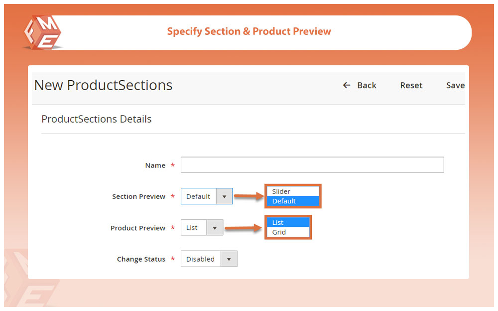 Set Product Preview Settings