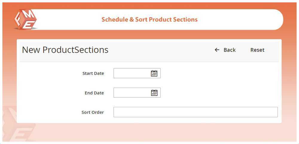 Schedule & Sort Product Sections