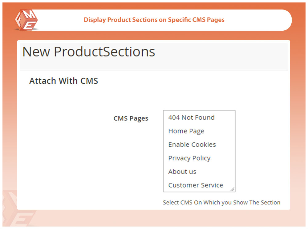 Display Product Section on Specific CMS Pages