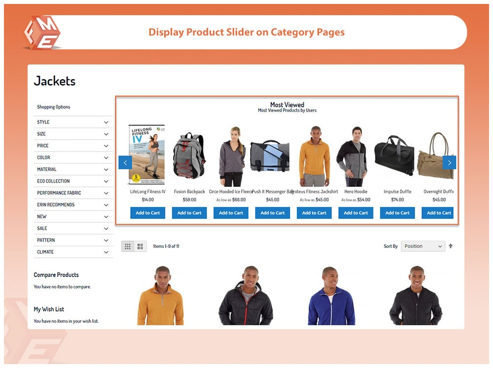 Product Slider on Category Page