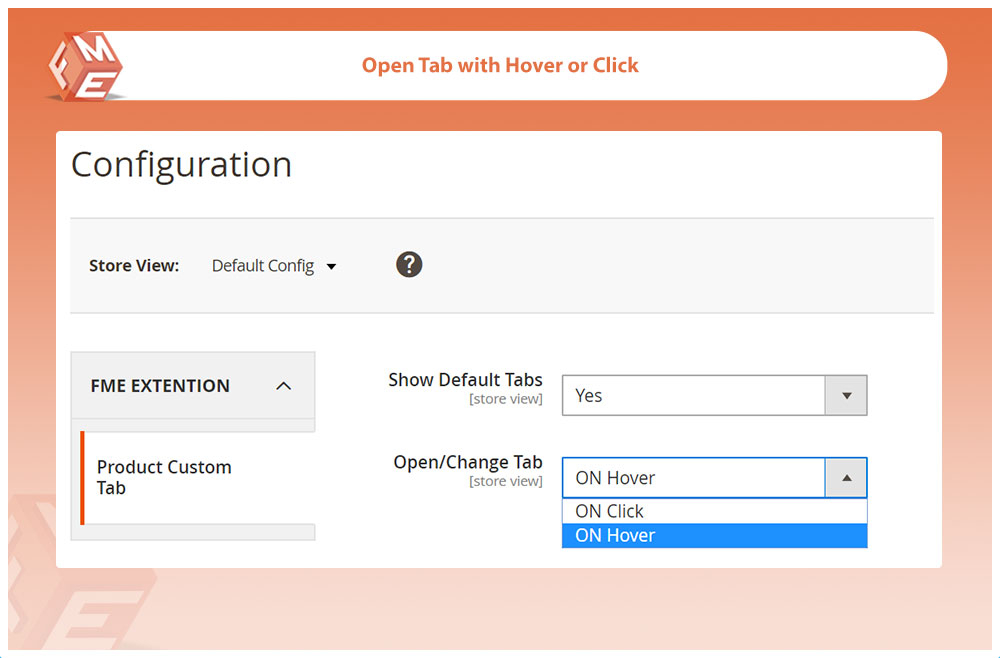 Select to Open Tab in Click or Hover