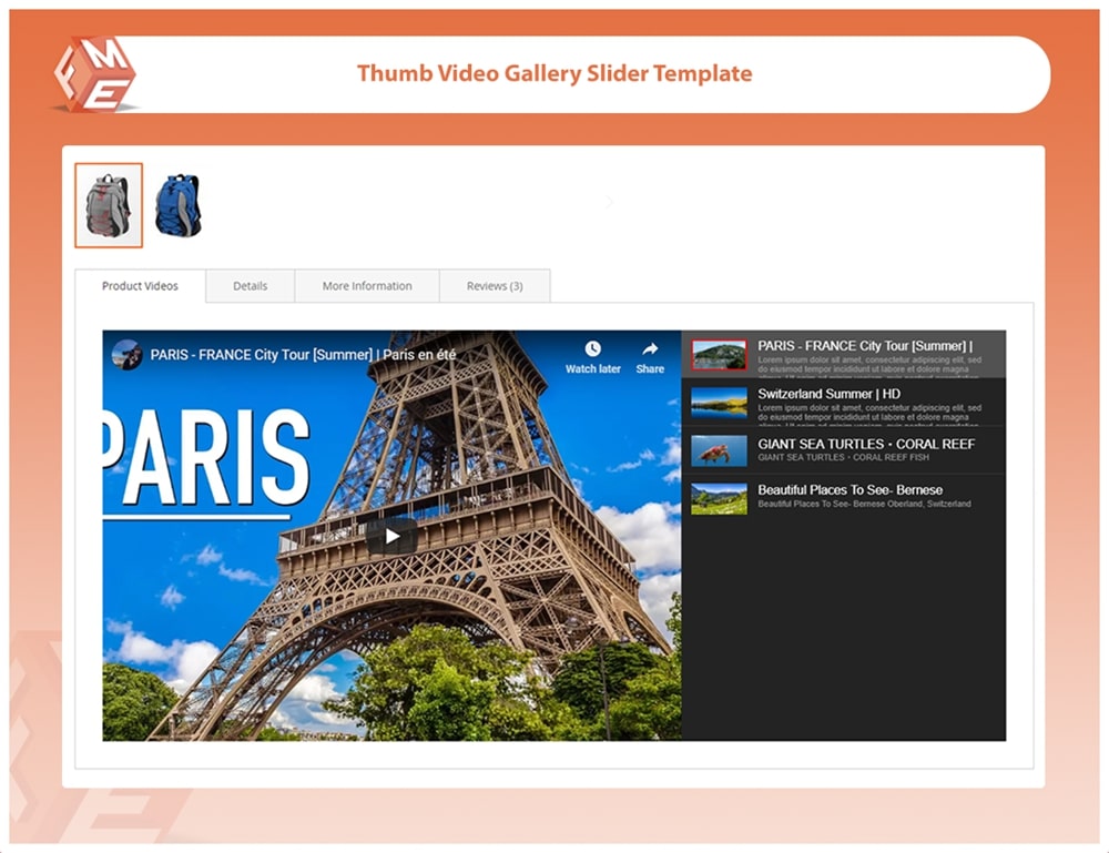 Thumb Video Gallery Slider Template