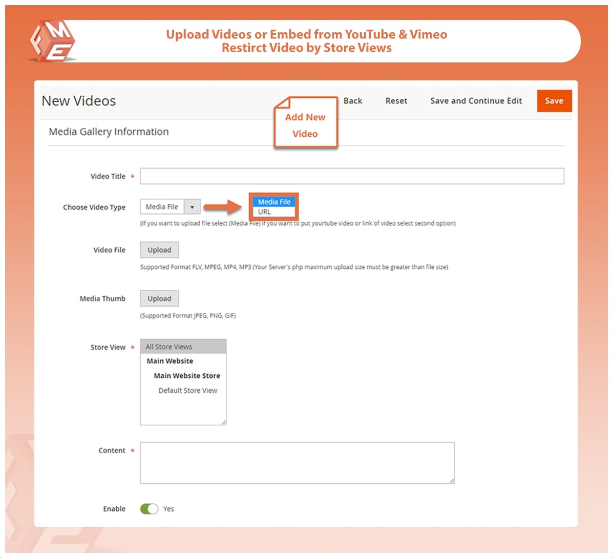 Add/Upload Videos From YouTube & Vimeo