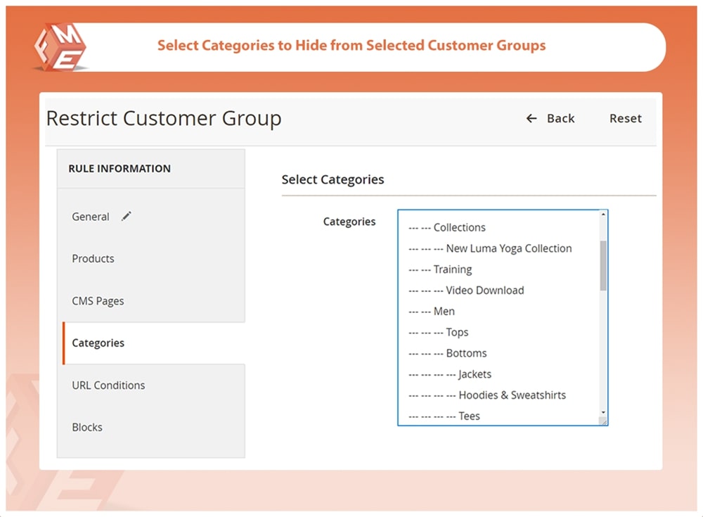 Restrict Categories by Customer Groups