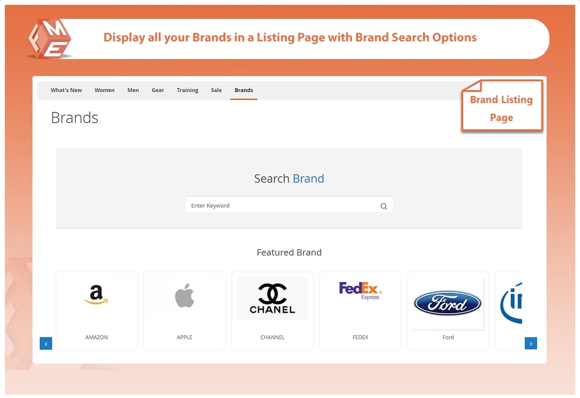 Customized Brands Listing Page