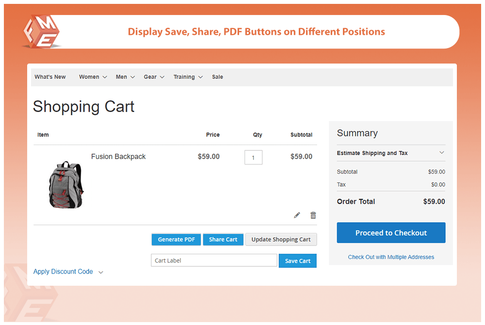 Display Share Cart Buttons on Different Position