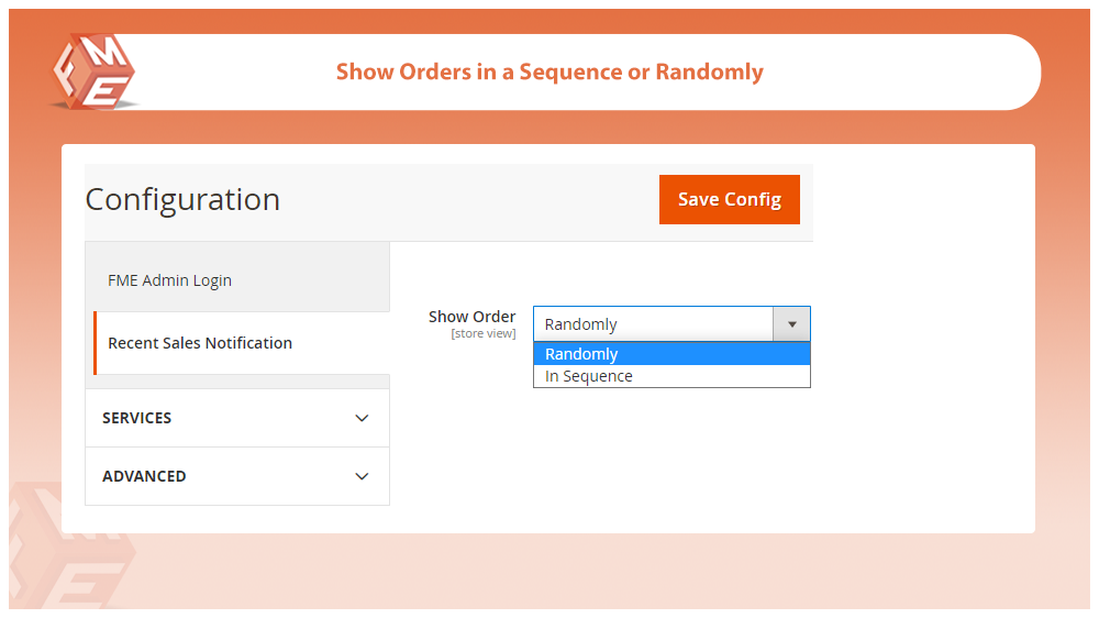 Show Orders Randomly or in Sequence