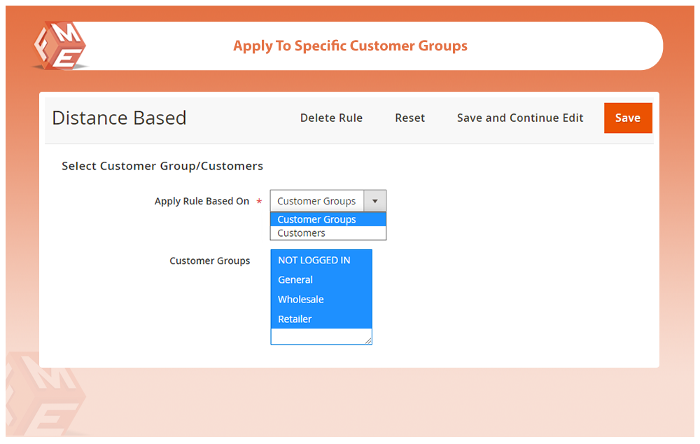 Apply to Specific Customer Groups